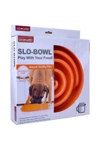 Dog Games Slo-Bowl Yavaş Yemek İçin Turuncu Köpek Mama Kabı - 1