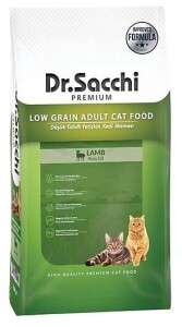 Dr. Sacchi Premium Düşük Tahıllı Kuzu Etli Yetişkin Kedi Maması 10 kg - Dr. Sacchi
