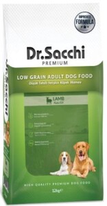 Dr. Sacchi Premium Düşük Tahıllı Kuzu Etli Yetişkin Köpek Maması 12 kg - Dr. Sacchi