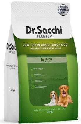 Dr. Sacchi Premium Düşük Tahıllı Kuzu Etli Yetişkin Köpek Maması 1,5 kg - 1