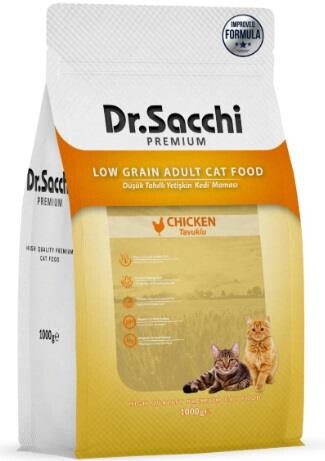 Dr. Sacchi Premium Düşük Tahıllı Tavuklu Yetişkin Kedi Maması 1 kg - 1