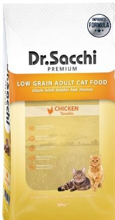 Dr. Sacchi Premium Düşük Tahıllı Tavuklu Yetişkin Kedi Maması 10 Kg - 1