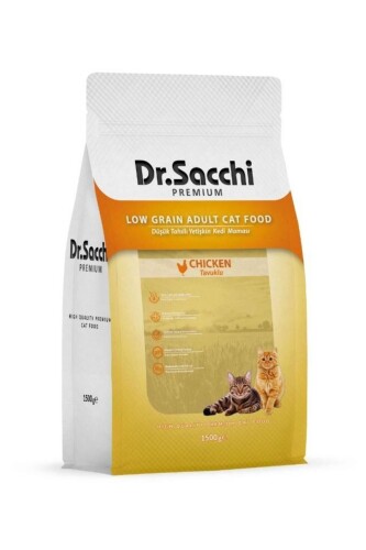 Dr. Sacchi Premium Düşük Tahıllı Tavuklu Yetişkin Kedi Maması 1,5 kg - 1