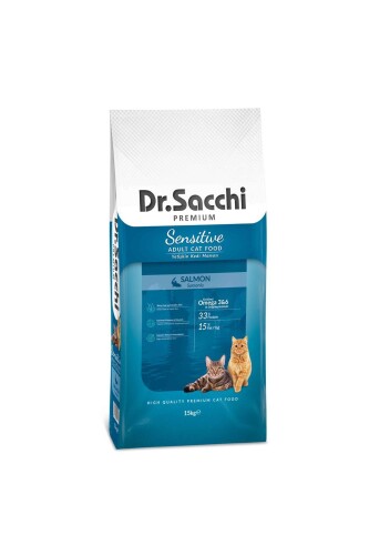 Dr. Sacchi Premium Sensitive Samonlu Yetişkin Kedi Maması 15 kg - 1