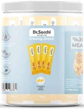 Dr.Sacchi Creamy Sıvı Tavuklu Ciğerli Kedi Ödülü 30 Adet - 1
