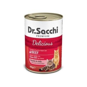 Dr.Sacchi Kedi Konservesi Sığır Etli 400 gr - Dr. Sacchi