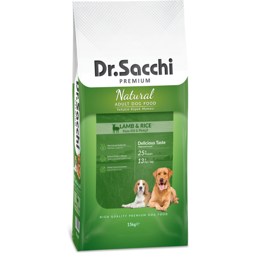 Dr.Sacchi Premium Natural Lamb & Rice Yetişkin Köpek Maması 15 kg - 1