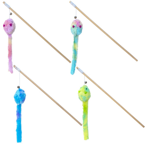 Eastland Ahşap Saplı Peluş Fareli Kedi Oltası 40 cm 1 Adet - 1