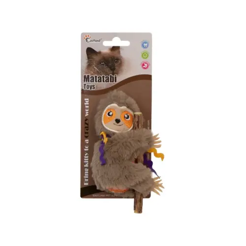 Eastland Catnipli Pembe Peluş Tembel Hayvan Kedi Oyuncağı 5.8 Cm - 1