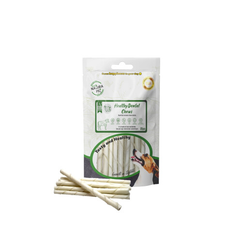 Eco Natura Pet Healty Dental Chews Beyaz Burgu Kemik 13 cm 25'li 150 gr - 1