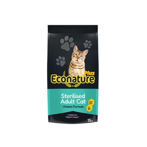 Econature Plus Tavuklu Kısırlaştırılmış Yetişkin Kedi Maması 13,5 Kg + 1,5 Kg Bonus Paket - 1