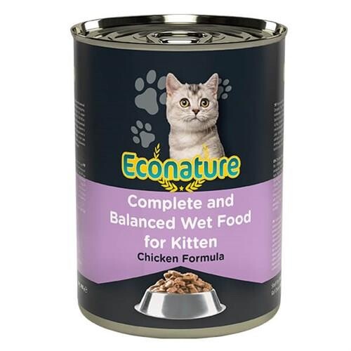 Econature Tavuk Etli Konserve Yavru Kedi Maması 400 gr - 1