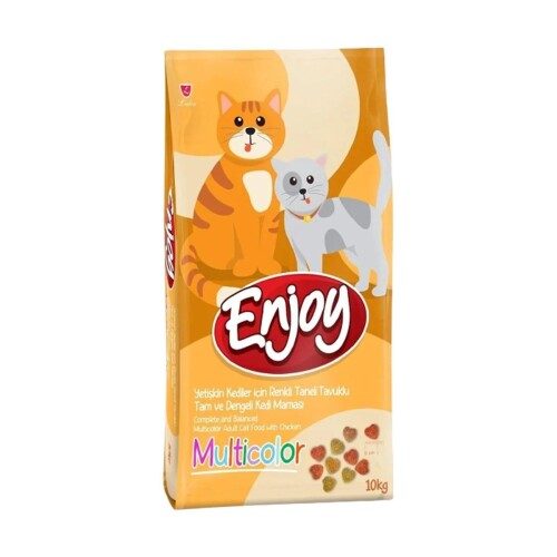 Enjoy Multicolor Renkli Tavuklu Yetişkin Kedi Maması 10 kg - 1