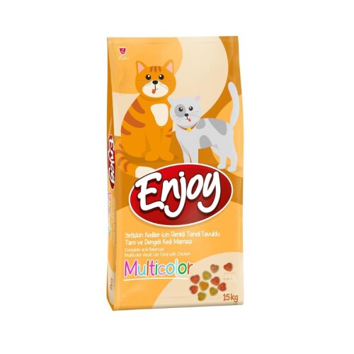 Enjoy Multicolor Renkli Tavuklu Yetişkin Kedi Maması 15 kg - 1