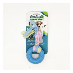 Euro Dog Puppy Ufak Halka Diş Kaşıma Köpek Oyuncağı Mavi 16 Cm - EuroDog