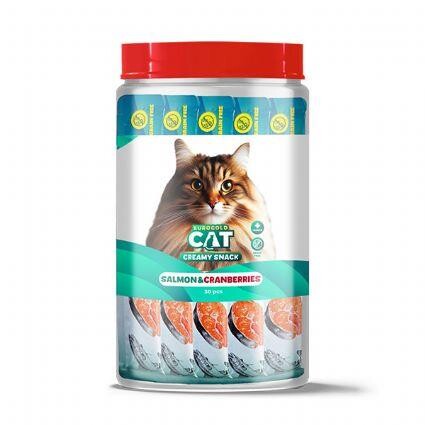 Euro Gold Kedi Ödül Çubuğu Sıvı Somonlu Kızılcıklı 30 Adet x 15 gr - 1