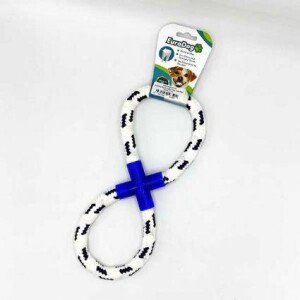 Eurodog Diş İpi Halka Sekiz Şekil Mavi Beyaz Köpek Oyuncağı 25 cm - EuroDog