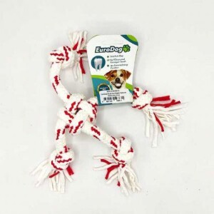 Eurodog Diş İpi Kırmızı Beyaz Köpek Oyuncağı 30 cm - EuroDog