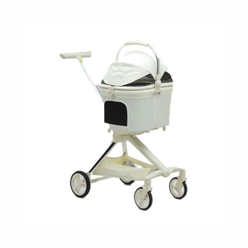 EuroDog Katlanabilir Köpek Arabası Beyaz 66x52x110 cm - 1