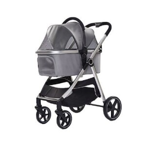 EuroDog Katlanabilir Köpek Arabası Gri 78x58x106 cm - EuroDog