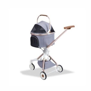 EuroDog Katlanabilir Köpek Arabası Gri 83x48,5x110 cm - EuroDog