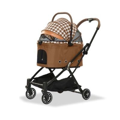 EuroDog Katlanabilir Köpek Arabası Kahverengi 67x49x100 cm - 1