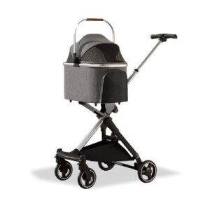 EuroDog Katlanabilir Köpek Arabası Koyu Gri 83x48,5x110 cm - EuroDog