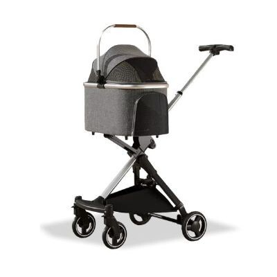 EuroDog Katlanabilir Köpek Arabası Koyu Gri 83x48,5x110 cm - 1