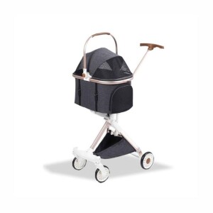 EuroDog Katlanabilir Köpek Arabası Koyu Gri 83x48,5x110 cm - EuroDog