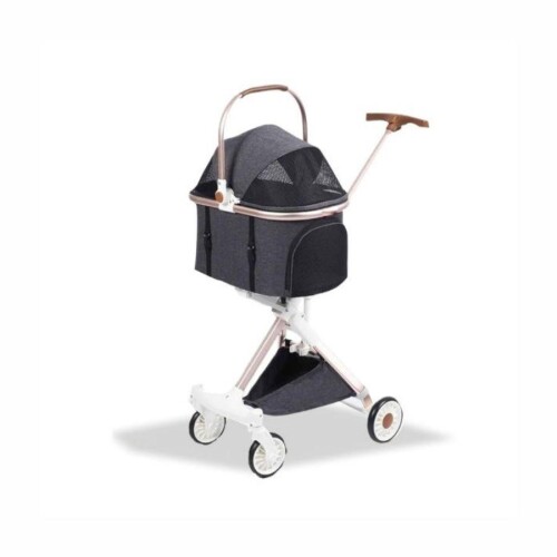 EuroDog Katlanabilir Köpek Arabası Koyu Gri 83x48,5x110 cm - 1