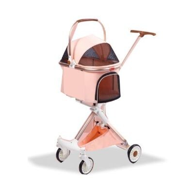 EuroDog Katlanabilir Köpek Arabası Pembe 83x48,5x110 cm - 1