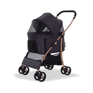 EuroDog Katlanabilir Köpek Arabası Siyah 64x50x98 Cm - EuroDog