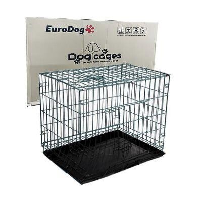 EuroDog Köpek Kafesi Siyah Dövme 92x61,5x68,5 Cm - 1
