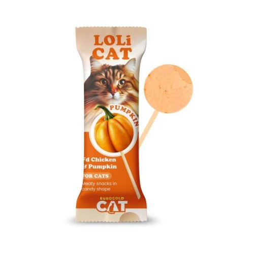 EuroGold Cat LoliCat Kediler İçin Tavuklu Balkabaklı Lolipop - 1
