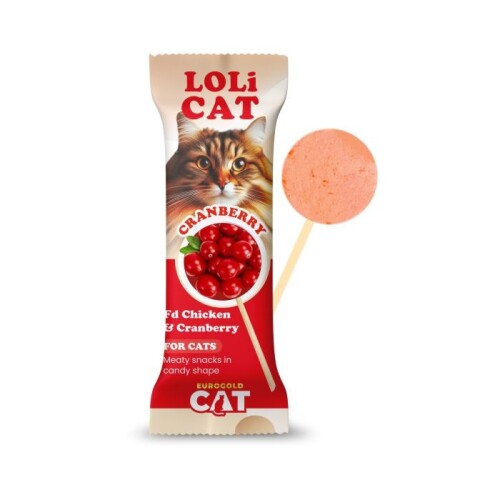 EuroGold Cat LoliCat Kediler İçin Tavuklu Kızılcıklı Lolipop - 1