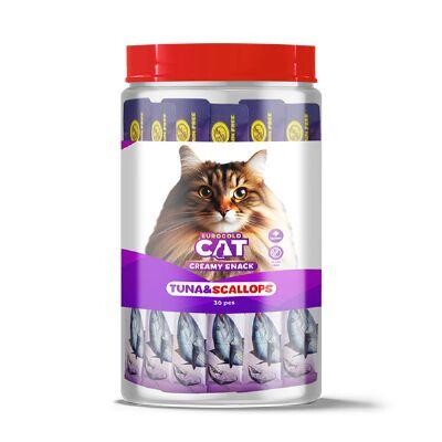 EuroGold Cat Sıvı Kedi Ödülü Ton Balığı ve Deniz Taraklı 30x15 Gr - 1