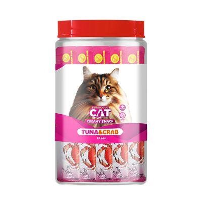 EuroGold Cat Sıvı Kedi Ödülü Ton Balığı ve Yengeçli 30x15 Gr - 1