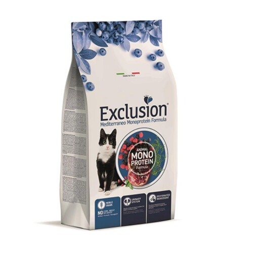 Exclusion Monoprotein Tavuklu Narlı ve Yaban Mersinli Düşük Tahıllı Yavru Kedi Maması 12 Kg - 1