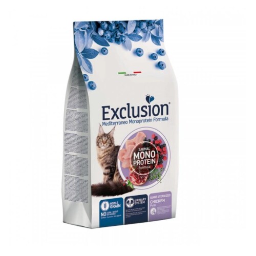 Exclusion Monoprotein Tavuklu ve Narlı Düşük Tahıllı İri Irk Kısırlaştırılmış Kedi Maması 1,5 Kg - 1
