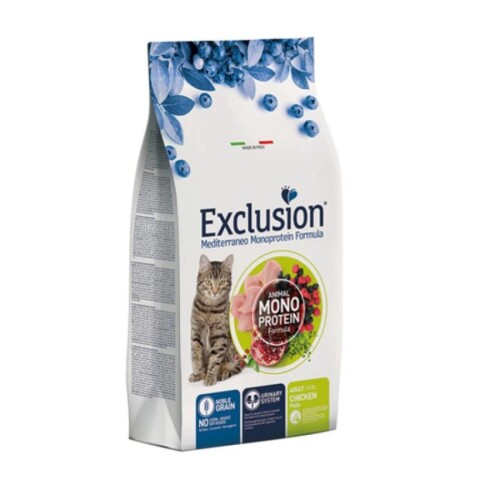 Exclusion Monoprotein Tavuklu ve Narlı Düşük Tahıllı Yetişkin Kedi Maması 12 Kg - 1