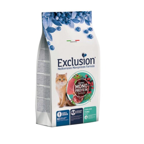 Exclusion Monoprotein Ton Balıklı ve Narlı Düşük Tahıllı Kısırlaştırılmış Kedi Maması 1,5 Kg - 1