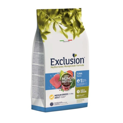 Exclusion Monoprotein Ton Balıklı ve Narlı Düşük Tahıllı Orta Irk Yetişkin Köpek Maması 12 Kg - 1