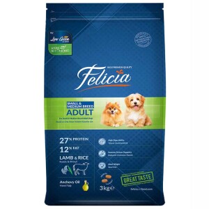 Felicia Kuzulu Küçük ve Orta Irk Düşük Tahıllı Köpek Maması 3 kg - Felicia