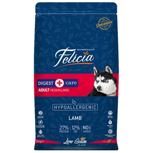 Felicia Kuzulu Pirinçli Yetişkin Düşük Tahıllı Hipoalerjenik Köpek Maması 3 kg - 1