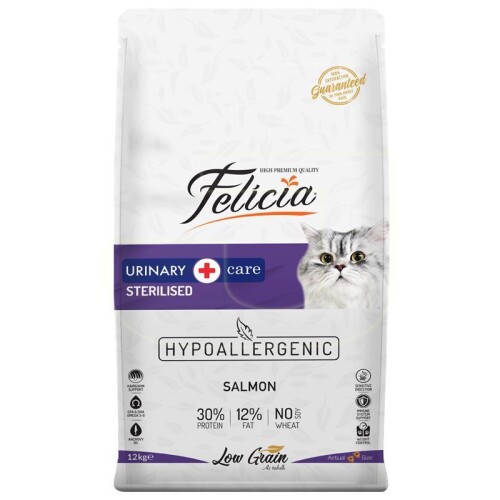 Felicia Light Somonlu Düşük Tahıllı Kısırlaştırılmış Kedi Maması 12 kg - 1