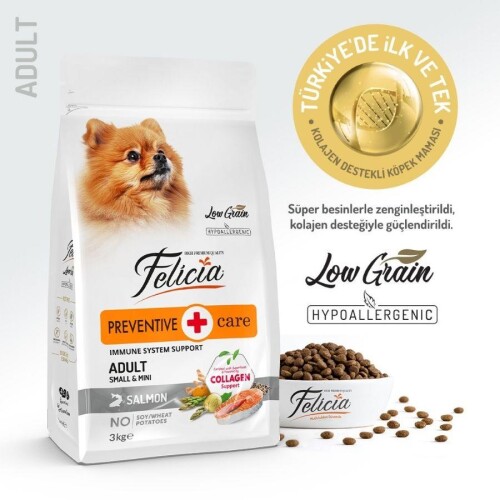 Felicia Mini Somonlu Düşük Tahıllı Hipoalerjenik Köpek Maması 3 kg - 7