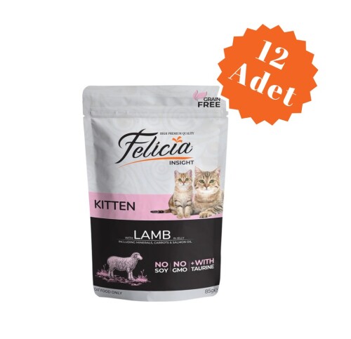 Felicia Pouch Kuzulu Tahılsız Yavru Kedi Konservesi 85 Gr x 12 Adet - 1