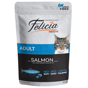Felicia Pouch Somonlu Tahılsız Yetişkin Kedi Konservesi 85 Gr - Felicia