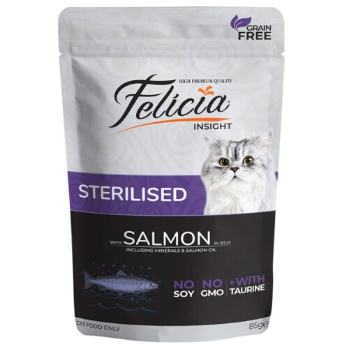 Felicia Pouch Kısırlaştırılmış Somonlu Tahılsız Yetişkin Kedi Konservesi 85 Gr - 1