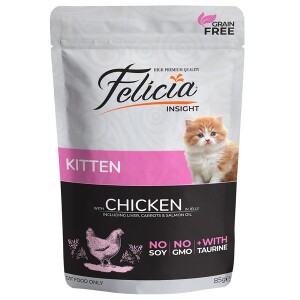 Felicia Pouch Tavuklu Tahılsız Yavru Kedi Konservesi 85 Gr - Felicia